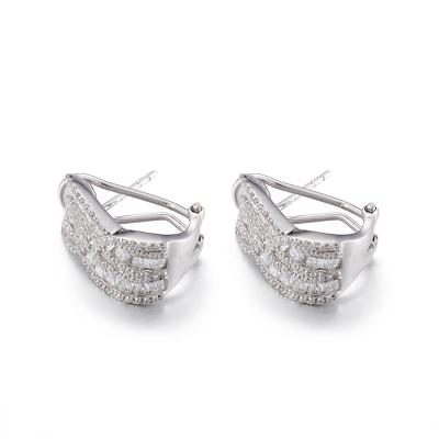 中国 S925 Sterling Silver Cubic Zirconia Stud Earrings 2.78g 10mm 販売のため