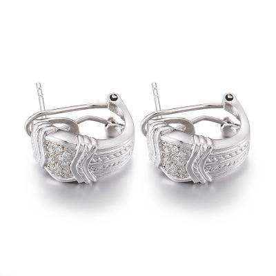 中国 S925 Sterling Silver Cubic Zirconia Stud Earrings 2.78g 10mm 販売のため