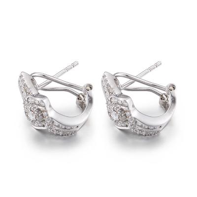 China S925 Sterling Silver Cubic Zirconia Stud Earrings 2.78g 10mm for sale