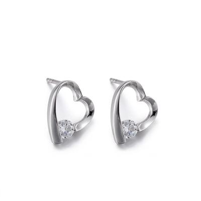 中国 内部のHeart 925 Silver CZ Earrings 3.22g Engagement Wedding 販売のため