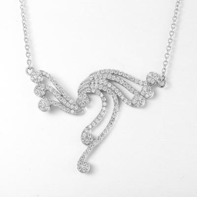 China Cubic Zirconia 925 Sterling Silver Necklaces Flying Pheonix for sale