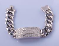 China 75g Long Distance Relationship Gifts Bracelets 18cm 12mm Cuban Link Bracelet Silver for sale