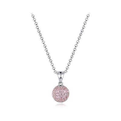 China Colorful Ball 925 Silver CZ Pendant AAA Grade Rhodium Plating for sale