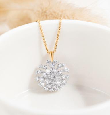 China 1.0ct 18K Gold Diamond Necklace Womens Dandelion Wish 4.5g for sale