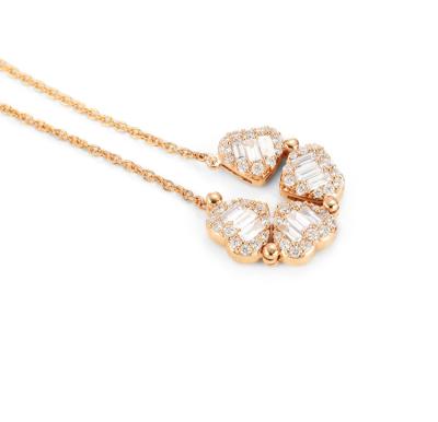 中国 4クローバー18K Gold Diamond Necklace 14.5mm 1.08 CT Women 販売のため