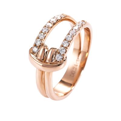 中国 4g 18K Gold Diamond Rings 0.51ct 0.27ct 0.24ct Eternity Knot Rings 販売のため