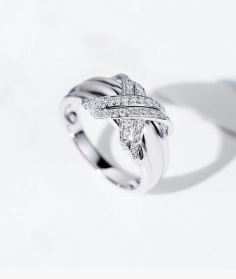 中国 XO 18K Gold Diamond Rings 0.24ct 14K White Gold Filled 販売のため