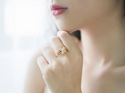 中国 XO 18K Gold Diamond Rings 0.24ct 14K White Gold Filled 販売のため