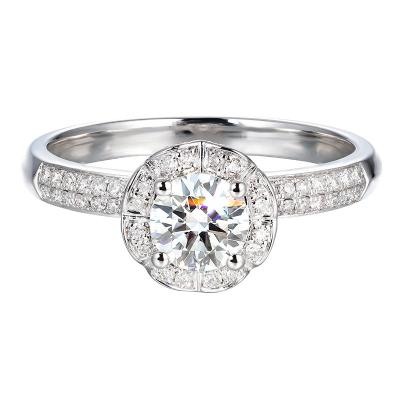 China 0.5ct 0.28ct 18K Gold Diamond Rings 2.9g Edwardian Cluster Engagement Rings for sale