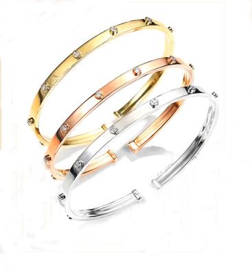China 43mm 53mm 18K Gold Diamond Bangle Tri-Colors Cartier Love Bracelet for sale