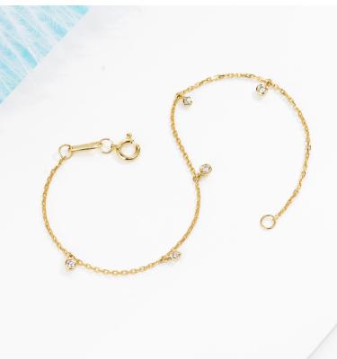 中国 18K金のダイヤモンドの吊り下げ式のブレスレット0.11ctのクッションはダイヤモンド1.2gramを切った 販売のため
