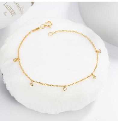 中国 18K金のダイヤモンドの吊り下げ式のブレスレット0.11ctのクッションはダイヤモンド1.2gramを切った 販売のため