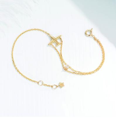 中国 ODM 17cmのリング バックルのあたりの18k金のダイヤモンドのブレスレット0.05ct 販売のため