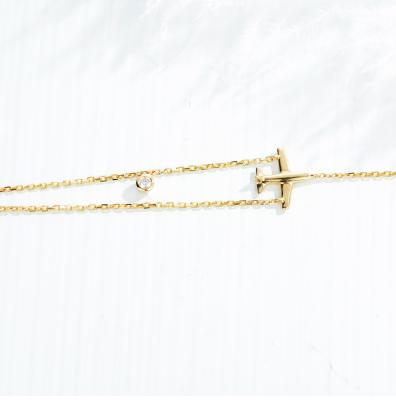 中国 ODM 17cmのリング バックルのあたりの18k金のダイヤモンドのブレスレット0.05ct 販売のため