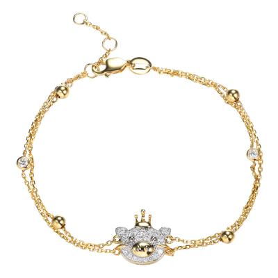 China Pig Queen 18k Solid Gold Diamond Bracelet 0.22ct For Meeting Party Gift for sale