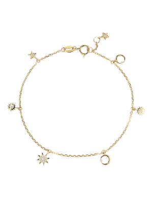 China 1.7gram 18K Gold Diamond Bracelets 0.08ct Starlit Stunner Gold Bracelet for sale