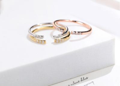 중국 개시는 18K 금 다이아몬드 반지 0.05 ct 1 그램 주문 제작된 사이즈를 울립니다 판매용