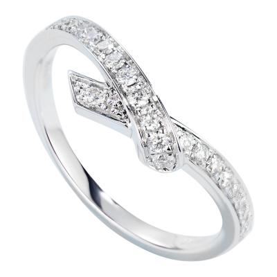 中国 スカーフは約束のための18kホワイト ゴールドのダイヤモンド指輪0.22ctを形づけた 販売のため