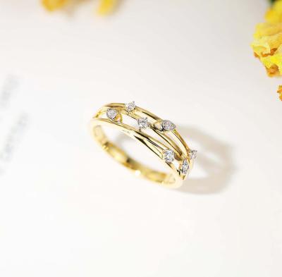 中国 0.1ct 18Kの金のダイヤモンド指輪対明快さ3gramの気高い様式 販売のため