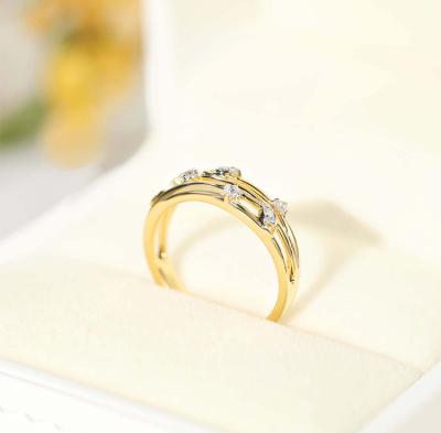 中国 0.1ct 18Kの金のダイヤモンド指輪対明快さ3gramの気高い様式 販売のため