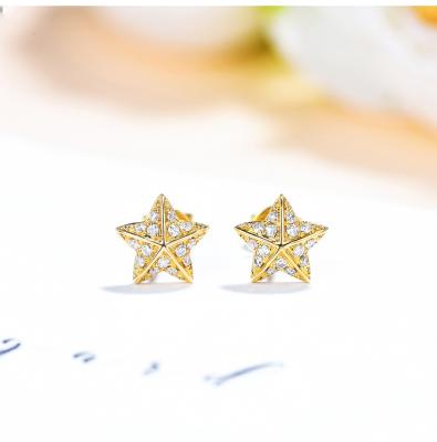 중국 스타 모양이 형성된 18K 금 다이아몬드 귀걸이 계약을 위한 0.16 ct F-G 색 2.0 그램 판매용