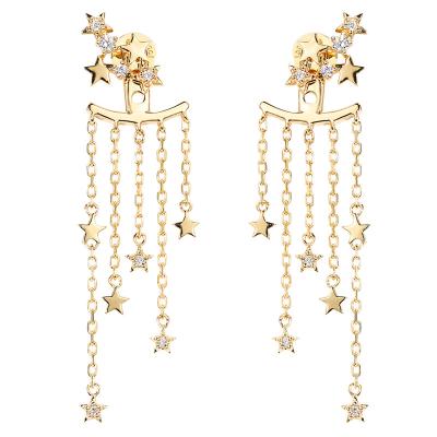 China VS Clarity 18K Gold Diamond Earrings 0.12ct Star Diamond Stud Earrings for sale