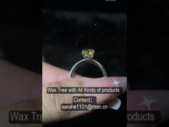 달걀 모양의 모이산니트 약혼은 2.6g 925 은 CZ 반지 글리터링을 울립니다