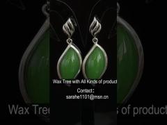 8.5x16mm 925 스터링 실버 보석용원석 귀고리 차양 다크 그린 제이드 귀고리