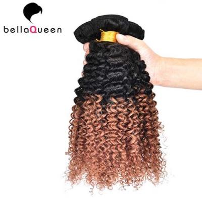 China Dos extensiones del pelo de Ombre Remy de los tonos, cabello humano rizado que teje para las mujeres negras en venta