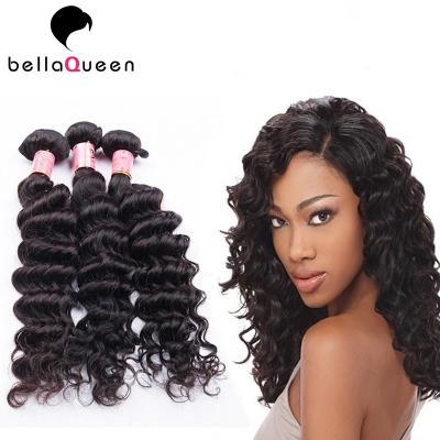 China Natural Black Deep Wave Brazilian Virgin Human Hair Extension For Women for sale