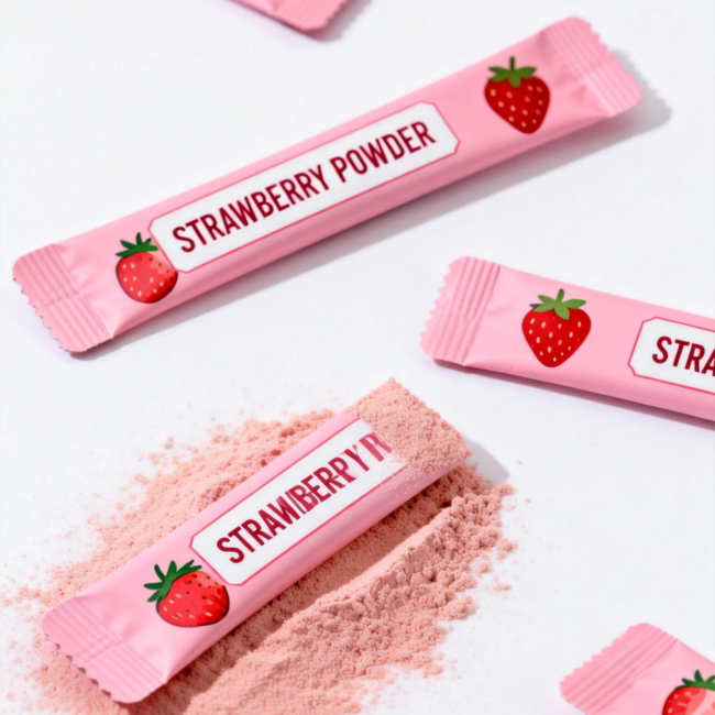 Various cosmetic sachet sizes and styles for different product types
