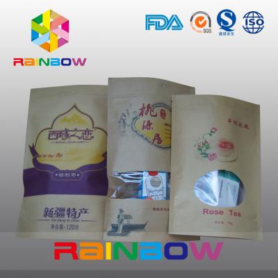 China Clear Window Kraft Paper Bag / Snack Bag Packaging / Resealable Bag with Zipper for sale