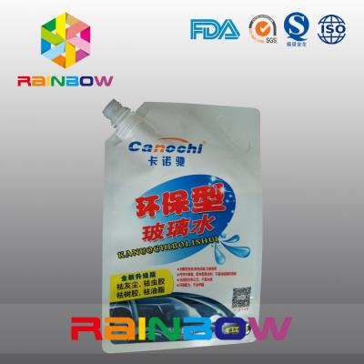 China Laminated Layer Spout Pouch Packaging With Slot For Windshield Washer Fluid for sale