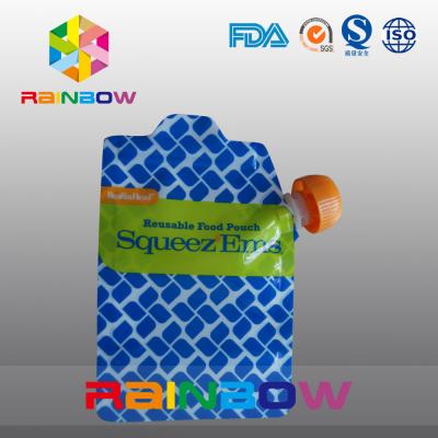China Laminated Layer Material Recycled Liquid Spout Bags With Zipper For Baby Food for sale