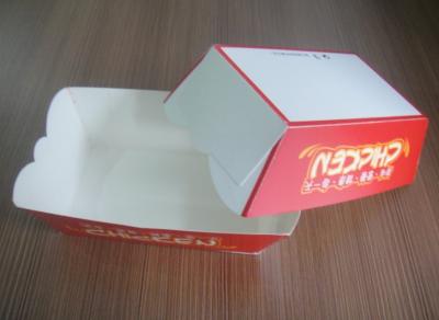 China Red Fast Food Paper Box For Food On The Go , OEM Logo Printed for sale