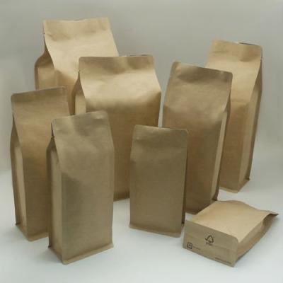 China Levántese las bolsas de papel modificadas para requisitos particulares de la bolsa de papel de Kraft con la hoja/la cremallera en venta