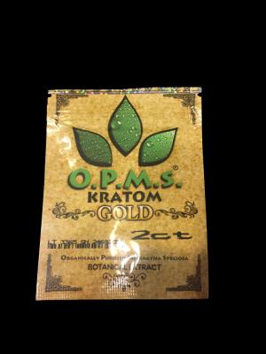 China Kratom Herbal Incense Packaging Zip Lock Bag , 3ct OPMS Capsules Kratom Bag for sale