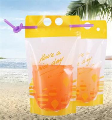 China Take away customized drinking bag clear plastic zipper pouch for sale