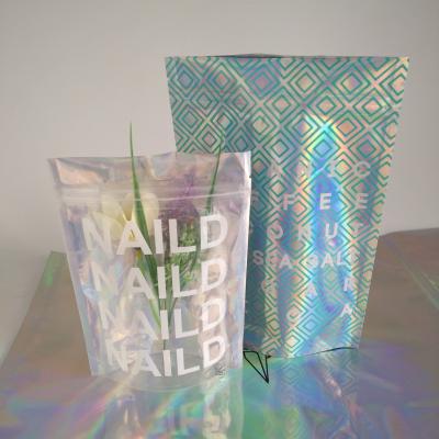 China Zip Lock Plastic Pouches Packaging / Holographic Mylar Plastic Bag Laser Printed for sale