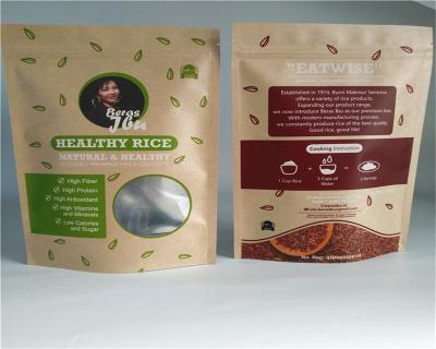 China El claro de la parte delantera modificó las bolsas de papel para requisitos particulares para el polvo/el caramelo/el café en venta