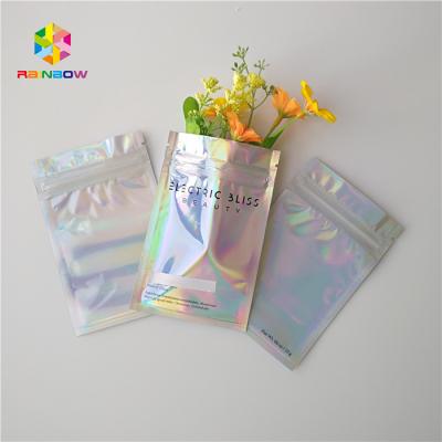 China Wedding Cake Plastic Pouches Packaging Three Side Sealed Zipper Bags With Hologram Effect for sale