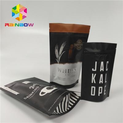 China Aluminum Foil Stand Up Coffee Pouches Packaging Custom Size With Valve / Zipper for sale