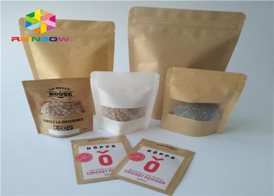 China Impresión reciclable impresa del fotograbado del papel de Brown Kraft de las bolsas de papel del acondicionamiento de los alimentos en venta