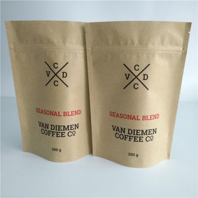 China O vegetal de empacotamento personalizado do saco de papel semeia a prova Ziplock do cheiro da válvula para o café/chá à venda