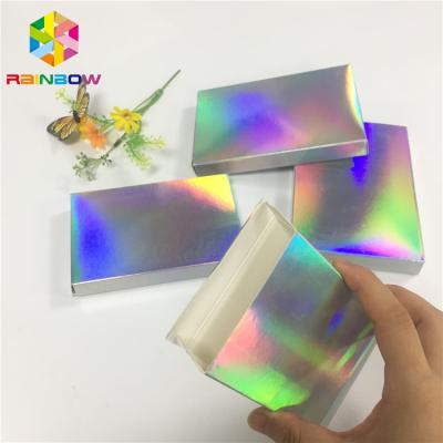 China Rectangle Folding Hologram Paper Packaging Box For Cosmetics Eyelash Brush Facial Mask for sale