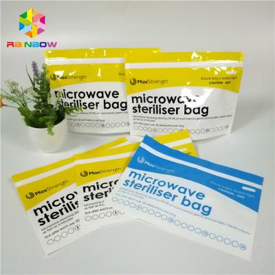 China Plastic Microwave Sterilizer Stand Up Zipper Pouch Bags For Baby Feeder / Bottle for sale