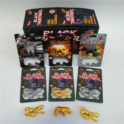 China Rhino Figure Blister Container 3D Folding Cards Male Ehancement Rhino Pill Packaging Paper Box for sale