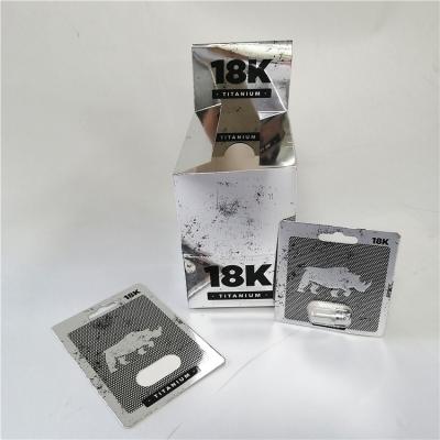 Chine Boîte à cartes de papier grise argentée adaptée aux besoins du client d'or du paquet de boursouflure de capsule de pilule de marque de distributeur 18K à vendre