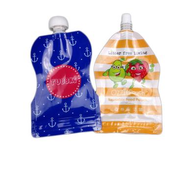 China Colorful Reusable Spout Packaging Pouch With Double Zip Lock For Baby Food for sale