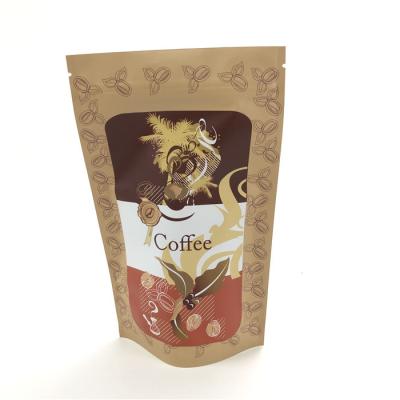 China Recycled Foil Lined Kraft Paper Aluminum Foil Coffee Packaging Bag Custom Printing Stand up bag for sale